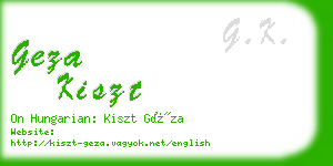 geza kiszt business card